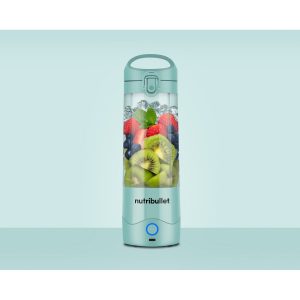 Blender portabil Nutribullet NBP003LBL, cupa 475 ml, USB-C, albastru deschis